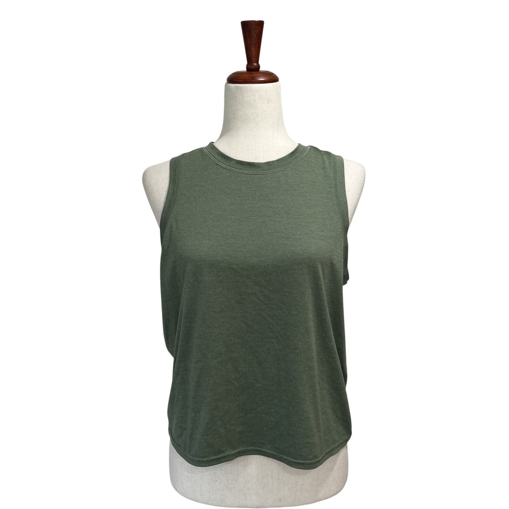 Quince Medium Flowknit Breeze High Neck Tank in Heather Sea Spray Green